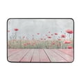 thumbnail image 5 of Bath Curtain & Non-Slip Bath Mat Set 12-Grommet Shower Curtain Memory Foam Bath Rug Light Pink Wooden Floor, 5 of 8