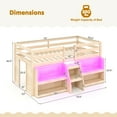 thumbnail image 3 of Gymax Lit Mezzanine Format Simple avec Lumières DEL, Escalier et Garde-Corps de Sécurité, Rangement sous le Lit, 3 of 10