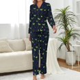 thumbnail image 2 of Top-kevin Women's Pajama Sets Martini Glasses Olives Long Sleeve Lounge Sets Pjs Sleepwear with Pockets, 2 of 6