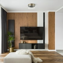 Globe Electric 13" Modern 2 Brass Bedroom Flush Mount Lights with Globe Clear Glass