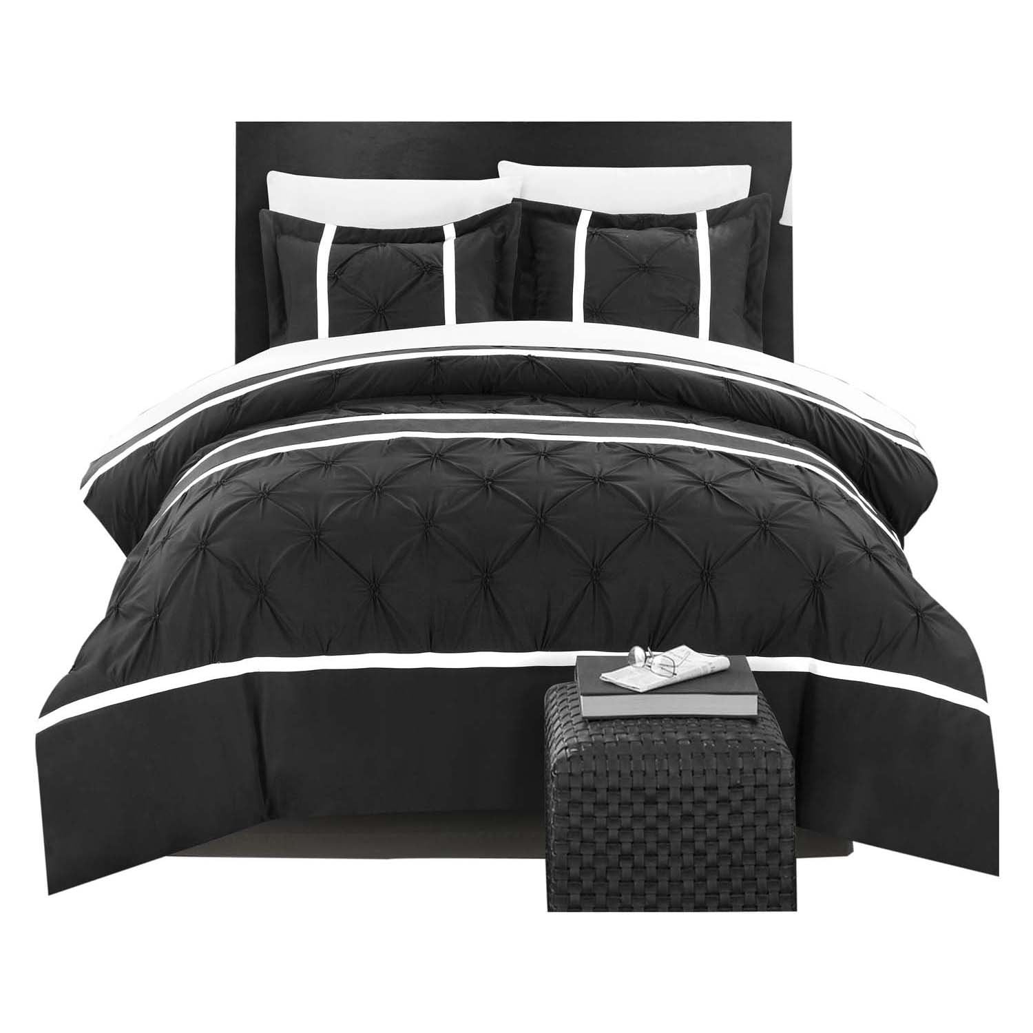 Veronica 7 Piece Nica Pleat Pintuck Duvet Cover Set King Queen Veronica 7 Piece Nica Pleat Pintuck Duvet Cover Set King Queen Black Com