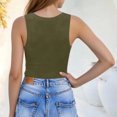 thumbnail image 4 of Women’s Ribbed Tank Top Sleeveless V Neck Fitted Basic Top Soft Stretch Casual Slim Fit Solid Color Summer Layering Shirt for Daily Wear Gym Workout,Army Green S, 4 of 6