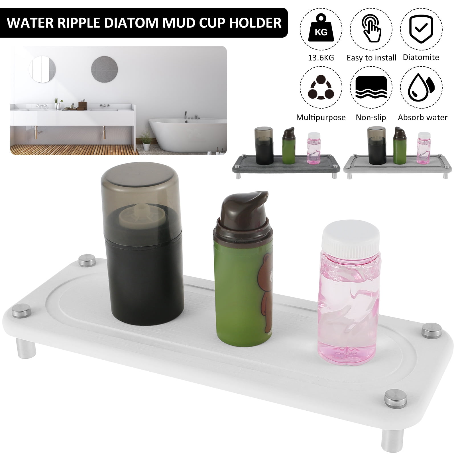 Instant Dry Sink Rack - Kitchen Bathroom Sink Caddy - Instant Dry Sponge  Holder, Diatomaceous Pedestal Stand Riser With Stainless Steel Feet  Protection Storage Shelves For Modern And Tidy Home, Kitchen Accessories