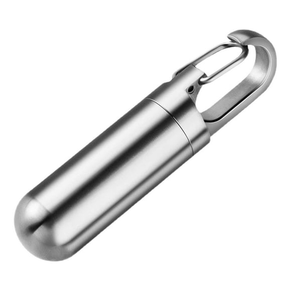 Llavero de acero inoxidable para pilas, estuche portátil para pilas, estuche pequeño para pilas, estuche metálico para pilas, ideal para llevar en el bolso o en el bolsillo.