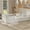 White Twin Size Bed Frame, variant on Twin Size Bed Frame with Fence and Open Door,78.18"x41.73"x21.45",Montessori Floor Twin Bed Frame W/Super High Security Barrier,for Girls Boys,Natural Wood
