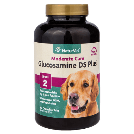 NaturVet Joint Care Supplement For Dogs, Glucosamine DS Plus Level 2, 60 Time Released Chewable