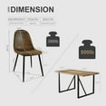 thumbnail image 4 of Set of 4 Modern Wood Colour Suede Dining Table, Mid Century Wooden Kitchen Table Set, Metal Base & Legs, for Dining Room and Living Room, Natural Wood, 4 of 7