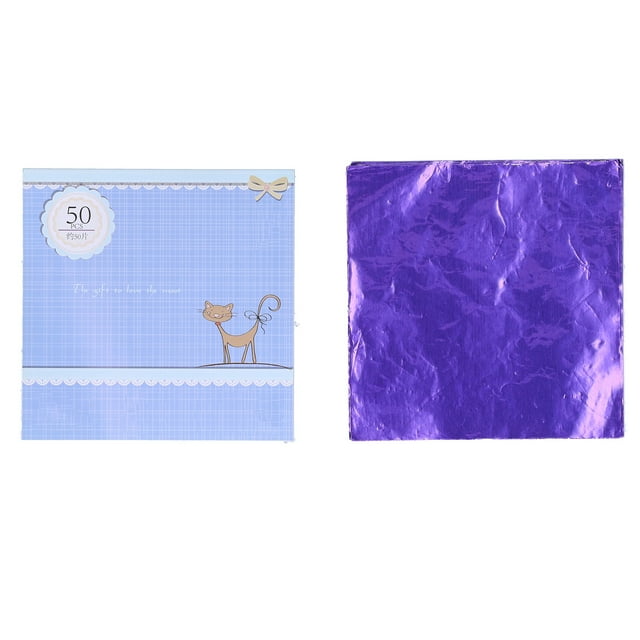 50 piezas de Papel de embalaje para hornear DIY Bling Bling Papel de aluminio brillante color morado