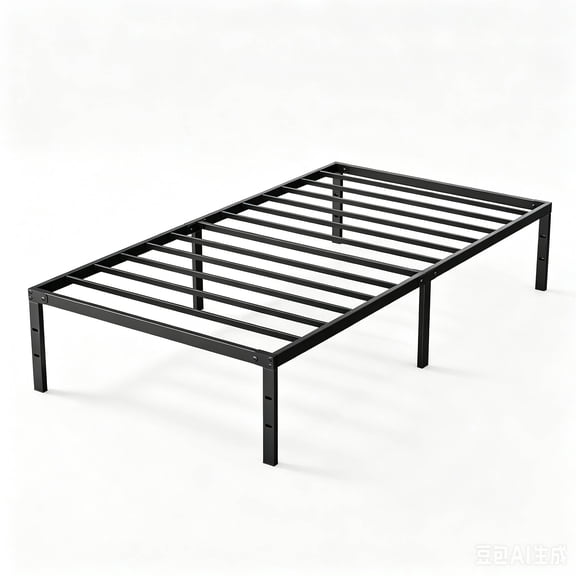 Full Size Metal Platform Bed Frame with Sturdy Steel Slats, No Box Spring Needed, 12-Inch Under‑Bed Storage