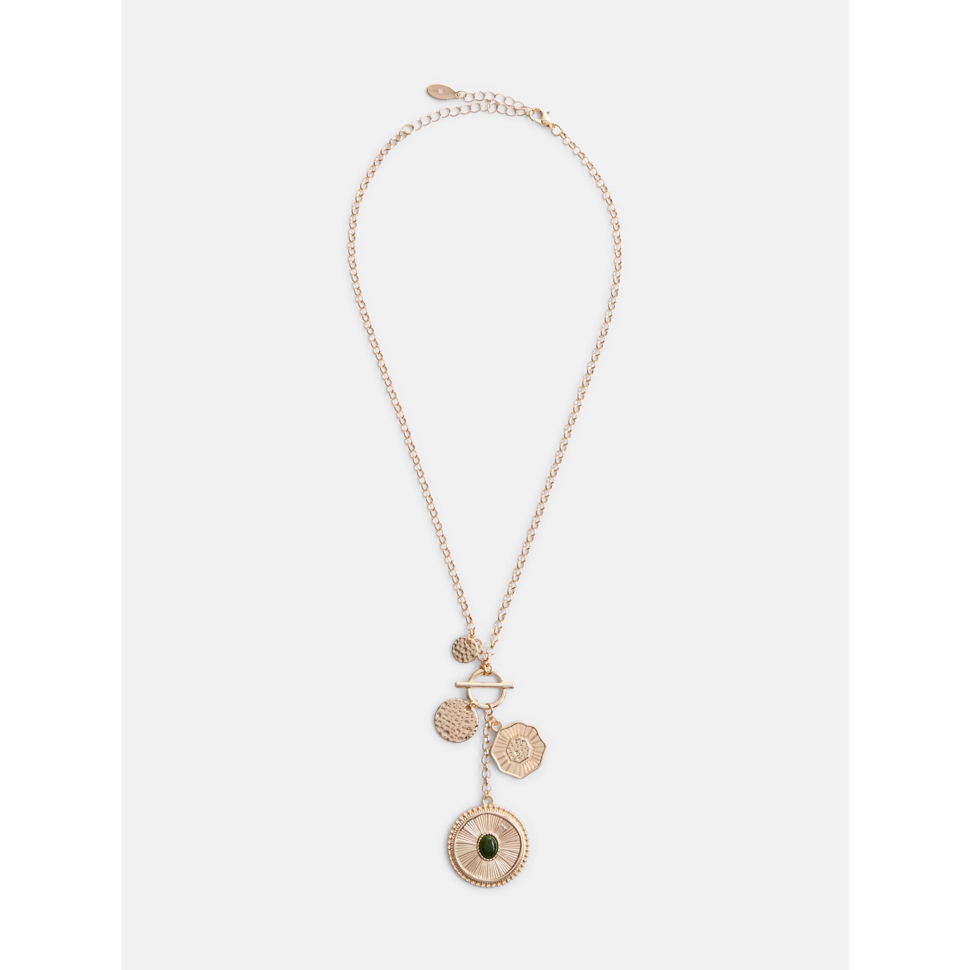 Scenario Women's Gold-Tone Necklace with Medallion Charms