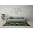 thumbnail image 3 of Ahgly Company Indoor Square Persian Turquoise Blue Traditional Area Rugs, 7' Square, 3 of 4