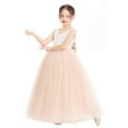 thumbnail image 4 of Ekidsbridal V-Neck Satin Flower Girl Dress Pretty Princess Ballroom Dance Christening Pageant Gown 522 6, 4 of 6