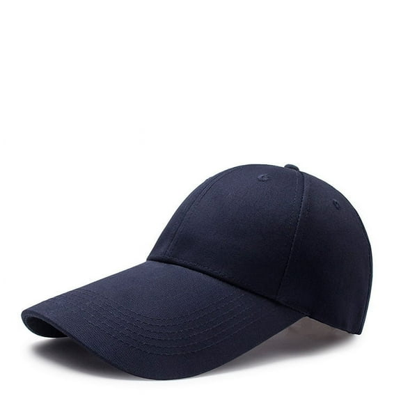 Zhuge solid color adjustable baseball cap for men and women with extra long brim 11cm diagonal strap (dark blue)