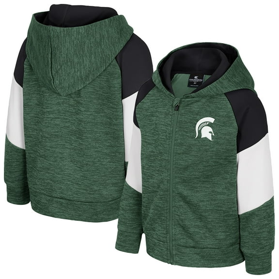 Toddler Colosseum Green Michigan State Spartans Spirit Hollow Full-Zip Hoodie