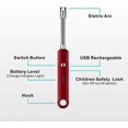 thumbnail image 3 of Electric Arc Lighter Long Rechargeable Flameless Windproof Plasma USB Lighters 360Rotation Flexible Elbow Portable Lighter with LED Battery Display Sa, 3 of 5