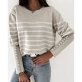 thumbnail image 3 of Chandails pour Femmes Décontractés à Manches Longues Col Rond Rayé Pull d'Hiver en Tricot, 3 of 7