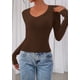 thumbnail image 3 of Remera PRETTYGARDEN Otoño 2025 Crop Top Ajustado Marrón XS, 3 of 8
