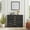 Black, variant on 43.1'' Fluted Modern Sideboard Buffet Cabinet with Wine Glass Holder & Wine Rack