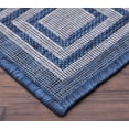 thumbnail image 4 of Contemporary Geometric Rug - 2 ft. x 3 ft., Midnight Blue, Indoor/Outdoor Bordered Rug, Fade Resistant, Water Proof Rug | Decorative Area Rugs, 4 of 8