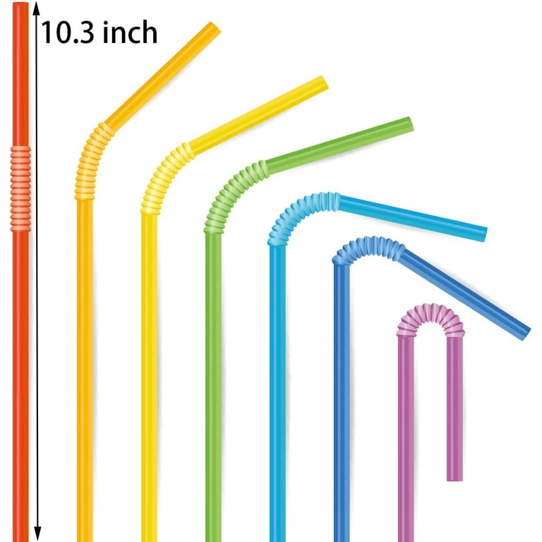 13 Inch Long Flexible Reusable Straws With Assortment C Straw Caps Set of  10 Free Shipping 