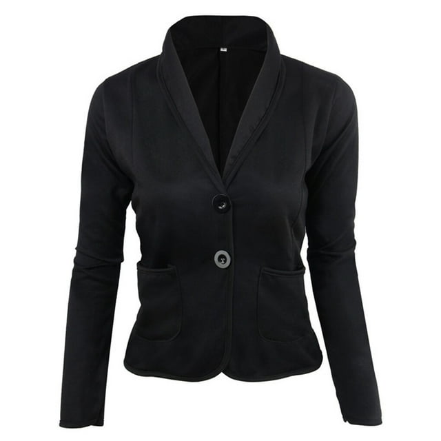 ziyahi Women Cardigan Short Suits Slim Coat?Two Button Long Sleeve Office Lapel Suits Small Blazer