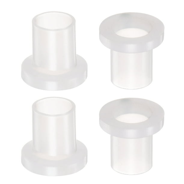 Uxcell Rodamientos de Manga con Brida, Bushings de Plástico, Bushings de Nylon, Blancos 9.4x11.2x15.5mm 4Pcs
