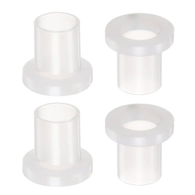 Uxcell Rodamientos de Manga con Brida, Bushings de Plástico, Bushings de Nylon, Blancos 9.4x11.2x15.5mm 4Pcs