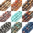 thumbnail image 2 of Cuentas de piedra mate natural pulidas con acabado mate, jaspe cebra rosa, ágatas, jades, howlitas, cuentas minerales para hacer joyas, pulseras DIY de 15'', 2 of 5