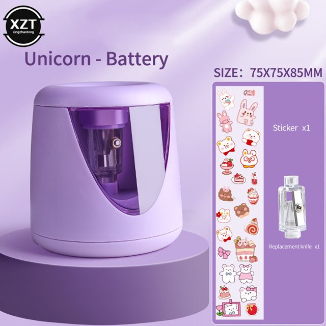 Automatic Electric Pencil Sharpener Multi-function Heavy Duty Usb Mechanical School Primary Students Children Stationery Gift Ne PURPLE