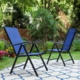 thumbnail image 6 of MF Studio High-Back Outdoor Folding Chairs with 7-Level Adjustable Back for Camping Garden Beach, Set of 2, Blue, 6 of 9