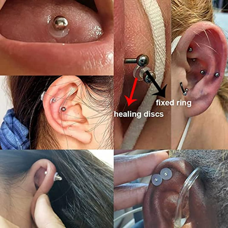  200pcs Clear Healing No-pull Piercing Earring Disc