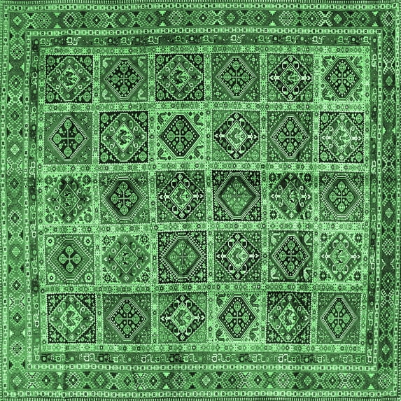Ahgly Company Indoor Square Persian Emerald Green Traditional Area Rugs, 8' Square