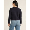 thumbnail image 3 of Free Assembly Women’s and Women 's Plus Welt Pocket Cardigan Sweater, Lightweight, Sizes XS-4X, 3 of 5