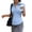 Blue, variant on Business Daily Office Stretch Blouse Lapel Collar Short Sleeve Front Ruched Bust Slim Waist Curved U Hem Solid Fitted Summer Work Shirt Black S