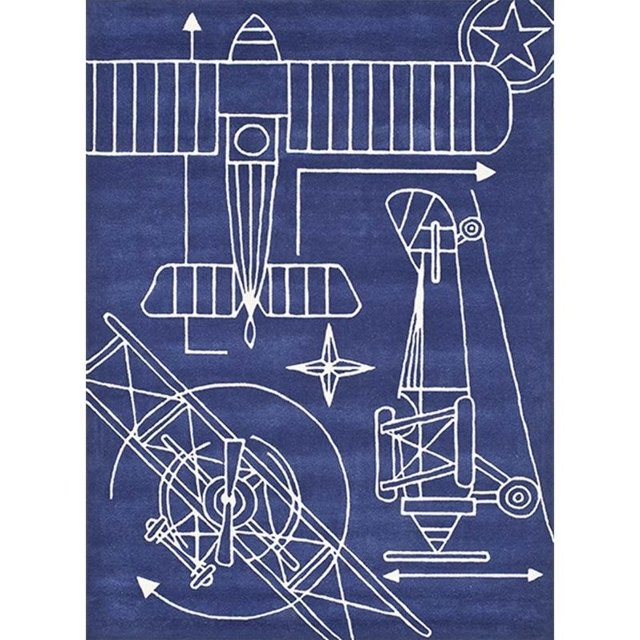 Momeni Lil Mo Hipster 5' X 7' Contemporary Hand Tufted Rug in Navy