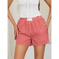 thumbnail image 5 of Argulvti Women's Polyester Loose Shorts Stripe High Elastic Waist Short Pants Summer Casual Shorts, 5 of 7