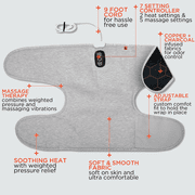 Sharper Image Calming Heat Massaging Knee Wrap, Soothing Heat & Relaxing Vibrations, Charcoal Gray