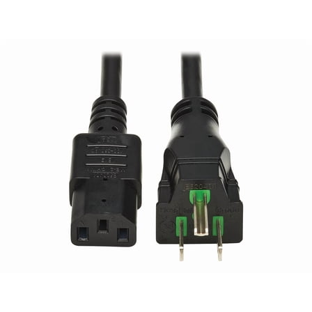 Tripp Lite 6' Safe-IT 5-15P/C13 Green Dot Antibacterial Power Cord Black
