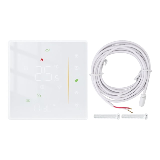 Termostato inteligente doméstico programable con aplicación de control por voz, controlador de temperatura para calefacción de suelo radiante eléctrico ZigBee AC 95-240 V, color blanco