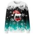 thumbnail image 4 of asdoklhq Christmas Sweatshirts for Women Fashion Casual Printed Round Neck Long Sleeve Pullover Top Sweatshirts Mint Green 2X, 4 of 5