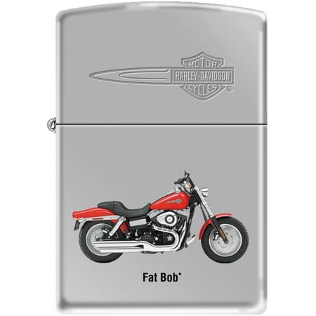 Zippo Harley Davidson HD Fat Bob Motorcycle High Polish Chrome Lighter (Best Chrome Polish For Harley)