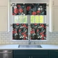 thumbnail image 3 of Pioneer Kitchen Curtains and Valance Set 24 Inch Tier Roses Cotton Curtains Small Drapes for Cafe Living Room Bathroom Farmhouse 3 Pieces Set Rod Pocket, 3 of 6