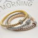 thumbnail image 1 of Women's Tri Tone Stretch Bracelet 3 Piece Set, 1 of 5