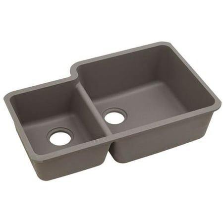 Elkay Elgou3321l Gourmet 33 Double Basin Granite Composite Kitchen Sink For Undermount Installations With 40 60 Split