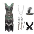 thumbnail image 5 of Vestido vintage de los años 20, vestido de fiesta con borlas y lentejuelas y cuentas para mujer, 5 of 5