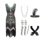 thumbnail image 5 of Vestido vintage de los años 20, vestido de fiesta con borlas y lentejuelas y cuentas para mujer, 5 of 5