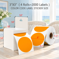 3 Inch Round Color-code Circle Dot Sticker Labels, Orange, 4 Rolls ...