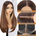 thumbnail image 3 of Peluca sintética con encaje frontal NOSTALGIA Honey Blonde 24 pulgadas para mujer, 3 of 6