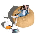 thumbnail image 4 of Jaxx 6-Foot Giant Bean Bag Chair, Convertible 2-in-1 Chair & Bed for Adults, Microsuede Camel, 4 of 9