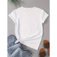 thumbnail image 2 of 1pc Women's Casual Short Sleeve T-Shirt - Guitar & Peace Symbol Graphic, Round Neck, Machine Washable, All-Season Comfort, Music Festival Apparel, Nontransparent Fabric, Durable Stitching, 2 of 6